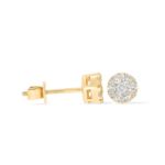 Diamond Cluster Circle Earrings 0.45 ct. 14k Yellow Gold