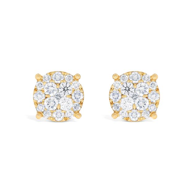 Round Diamond Earrings 0.27 ct. 10k Yellow Gold