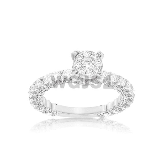 Diamond Engagement Ring 1.45 ct. 14k White Gold