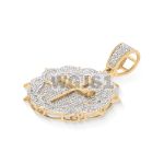 Cross Medallion Diamond with Thorn Bezel 0.70 ct. 10k Yellow Gold