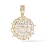 Cross Medallion Diamond with Thorn Bezel 0.70 ct. 10k Yellow Gold