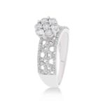 Diamond Engagement Ring Cluster Setting 0.77 ct. 14k White Gold