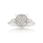 Diamond Engagement Ring Halo Setting 1.00 ct. 14k White Gold