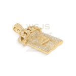 Diamond Jesus Head Pendant 2.90 ct. 10k Yellow Gold