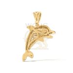 Blue Diamond Dolphin Pendant 2.00 ct. 10k Yellow Gold