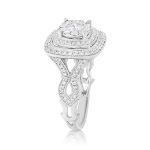 Diamond Engagement Ring 1.43 ct. Pillow Shaped 14k White Gold