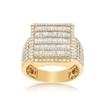 Men&#39;s Square Baguette Diamond Ring 3.68 ct. 14k Yellow Gold