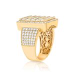 Men&#39;s Square Baguette Diamond Ring 3.68 ct. 14k Yellow Gold