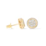 Round Design Diamond Earrings 0.88 ct. 10k Yellow Gold