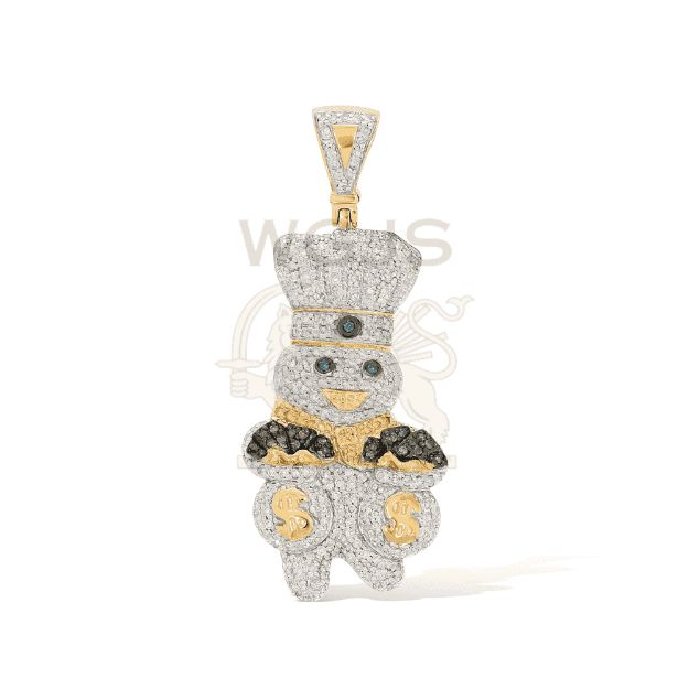 Diamond Doughboy Moneybags Pendant 1.20 ct. 10k Yellow Gold