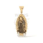 Multi-Colored Diamond Praying Mary Pendant 0.90 ct. 10k Yellow Gold