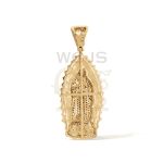 Multi-Colored Diamond Praying Mary Pendant 0.90 ct. 10k Yellow Gold