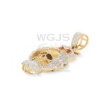 Diamond Owl Holding Skull Head Pendant 0.51 ct. 10k Yellow Gold