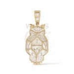 Diamond Owl Holding Skull Head Pendant 0.51 ct. 10k Yellow Gold