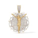 Diamond Christ Thorn Bezel Medallion 0.91 ct. 10k Yellow Gold