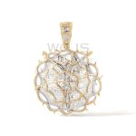 Diamond Christ Thorn Bezel Medallion 0.91 ct. 10k Yellow Gold