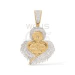 Diamond Angel Praying Pendant 0.40 ct. 10k Yellow Gold