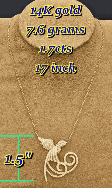 14K YELLOW GOLD BIRD CHAIN 1.70CT