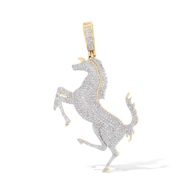 Diamond Horse Stallion Pendant 1.03 ct. 10k Yellow Gold