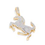 Diamond Horse Stallion Pendant 1.03 ct. 10k Yellow Gold