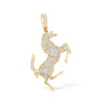 Diamond Horse Stallion Pendant 1.03 ct. 10k Yellow Gold