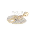 Diamond Scarab Beetle Wings Pendant 0.90 ct. 10k Yellow Gold