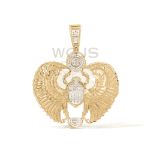 Diamond Scarab Beetle Wings Pendant 0.90 ct. 10k Yellow Gold