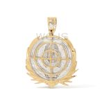 Diamond Jesus Head Crown Medallion 0.72 ct. 10k Yellow Gold