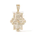 Diamond Jesus the Good Sheppard Pendant 0.56 ct. 10K Yellow Gold