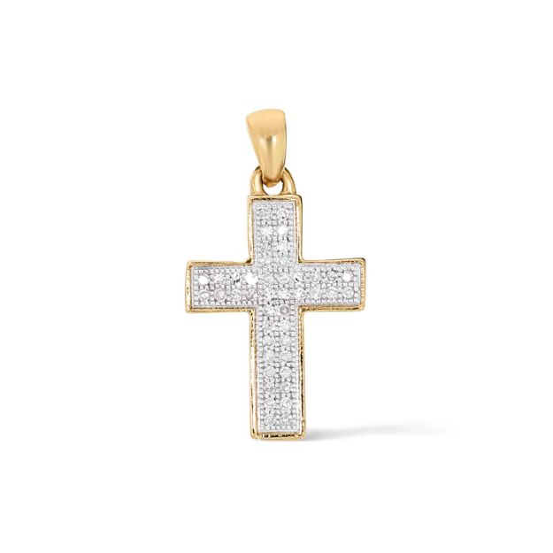 Diamond Cross Pendant 0.10 ct. 10k Yellow Gold