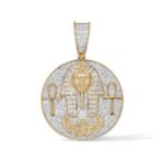 Diamond Tutankhamun Pendant 0.73 ct. 10K Yellow Gold