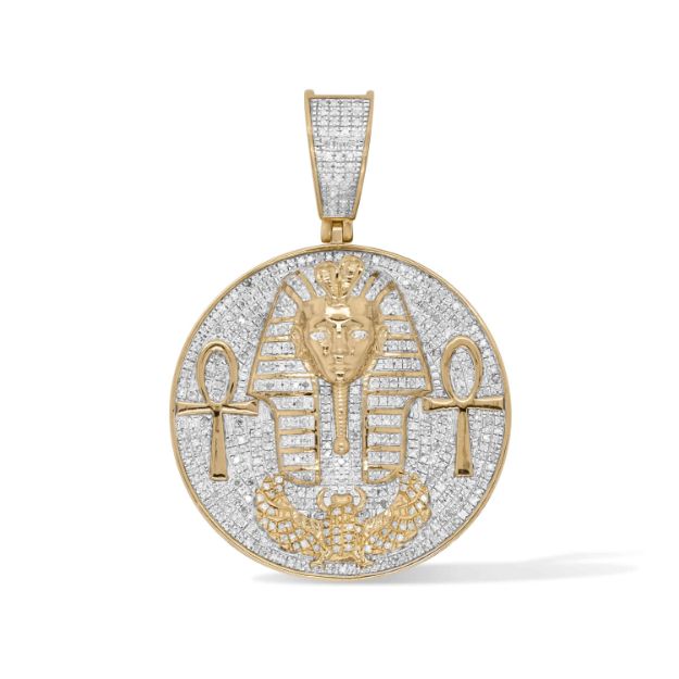 Diamond Tutankhamun Pendant 0.73 ct. 10K Yellow Gold