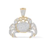 Diamond Crab Pendant 1.62 ct. 10K Yellow Gold