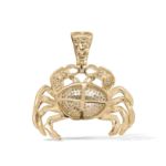 Diamond Crab Pendant 1.62 ct. 10K Yellow Gold