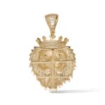 Diamond Lion Head Pendant 0.75 ct. 10K Yellow Gold