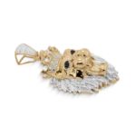 Diamond Lion Head Pendant 0.75 ct. 10K Yellow Gold