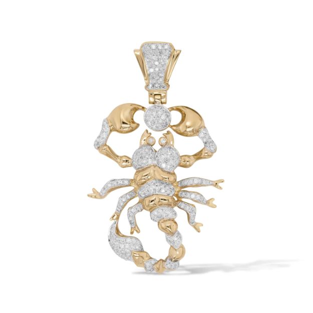 Diamond Scorpion Pendant 0.95 ct. 10K Yellow Gold