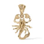 Diamond Scorpion Pendant 0.95 ct. 10K Yellow Gold