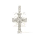 Diamond Cross Pendant 1.92 ct. 14k White Gold