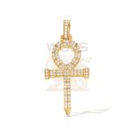 Diamond Ankh Cross Pendant 0.51 ct. 10k Yellow Gold