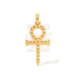 Diamond Ankh Cross Pendant 0.51 ct. 10k Yellow Gold