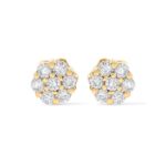 Round Cluster Diamond Earrings 0.18 ct. 10k Yellow Gold