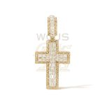 Baguette Diamond Cross Pendant 1.35 ct. 14k Yellow Gold