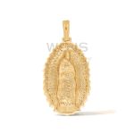 Diamond Mother Mary Pendant 2.00 ct. 14k Yellow Gold