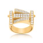 Men&#39;s Unique Pave Diamond Ring 1.37 ct. 10k Yellow Gold