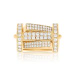 Men&#39;s Unique Pave Diamond Ring 1.37 ct. 10k Yellow Gold