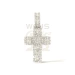 Baguette Diamond Cross Pendant 1.75 ct. 14k White Gold