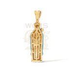 Diamond Mary Holding Jesus Pendant with Enamel 0.45 ct. 14k Yellow Gold