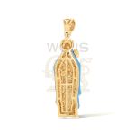 Diamond Mary Holding Jesus Pendant with Enamel 1.00 ct. 14k Yellow Gold