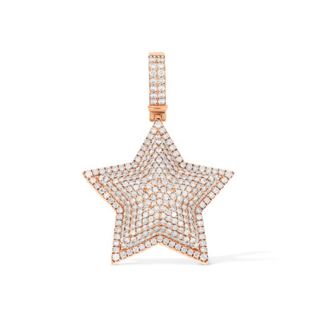 Diamond Star Pendant 4.20 ct. 14k Rose Gold